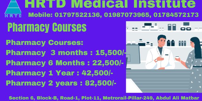 Pharmacy Training course in Bangladesh from HRTD Medical Institute in Dhaka
