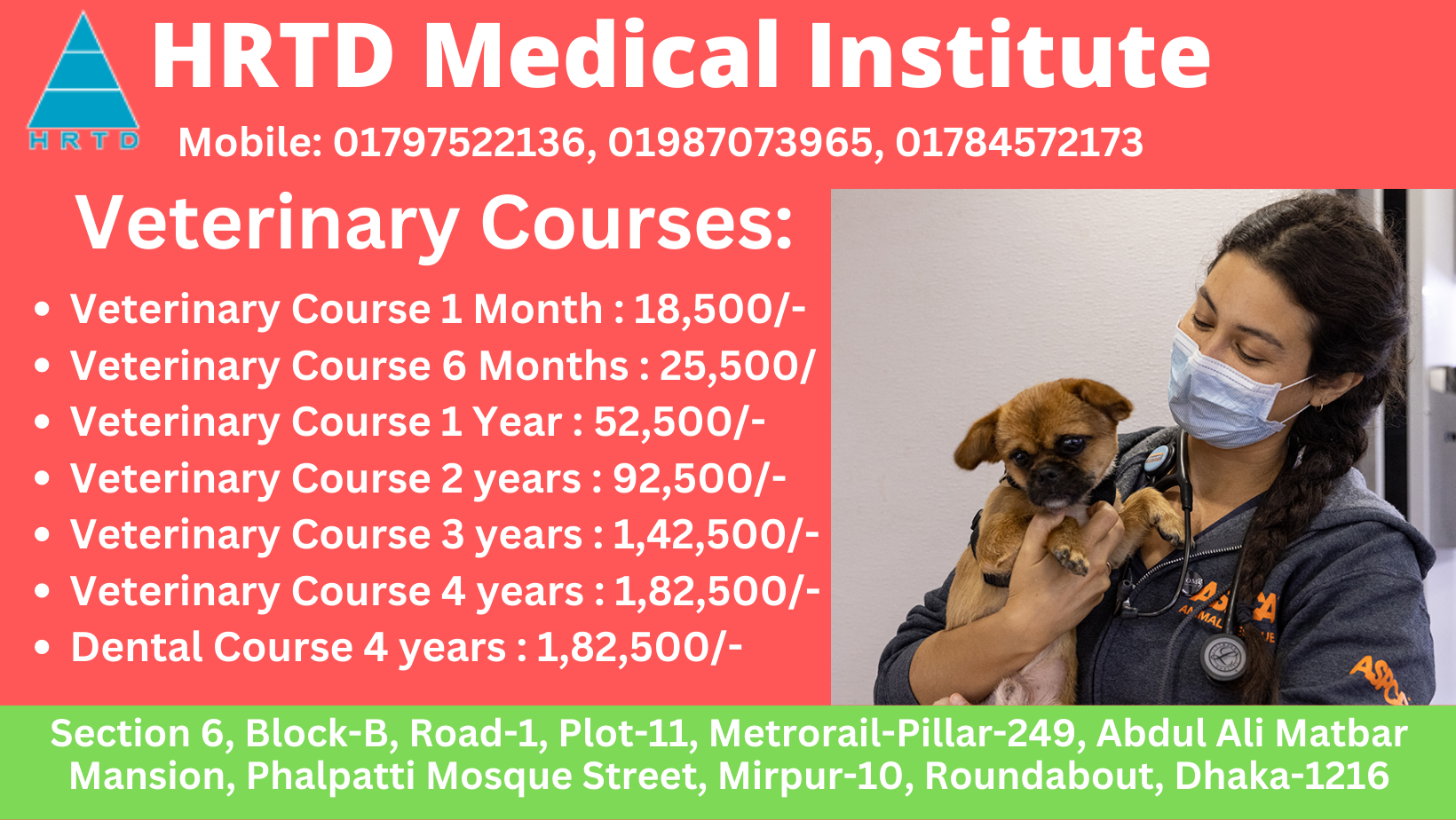 Best Veterinary Training Courses In Dhaka, 3,6 Months, 1,2 Years