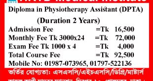 Diploma in Physiotherapy Assistant Course Fee