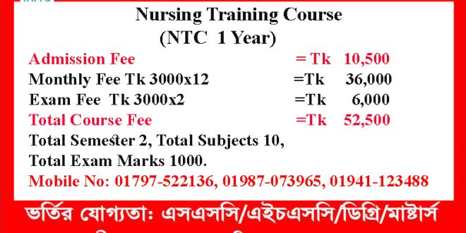 Nursing Training Course ( NTC 1 Year) Course Fee