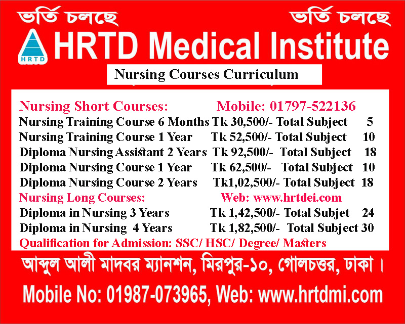 Nursing Courses of Govt Registered Paramedical Training Center