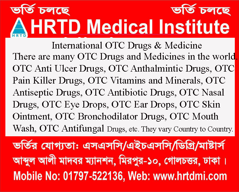 International OTC drugs and medicines HRTD Medical Institute